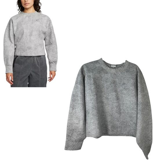 Nike Forward Tech Pack DQ7908-077 Therma-Fit Grey Crop Long Sleeve Large NEW - Picture 1 of 11